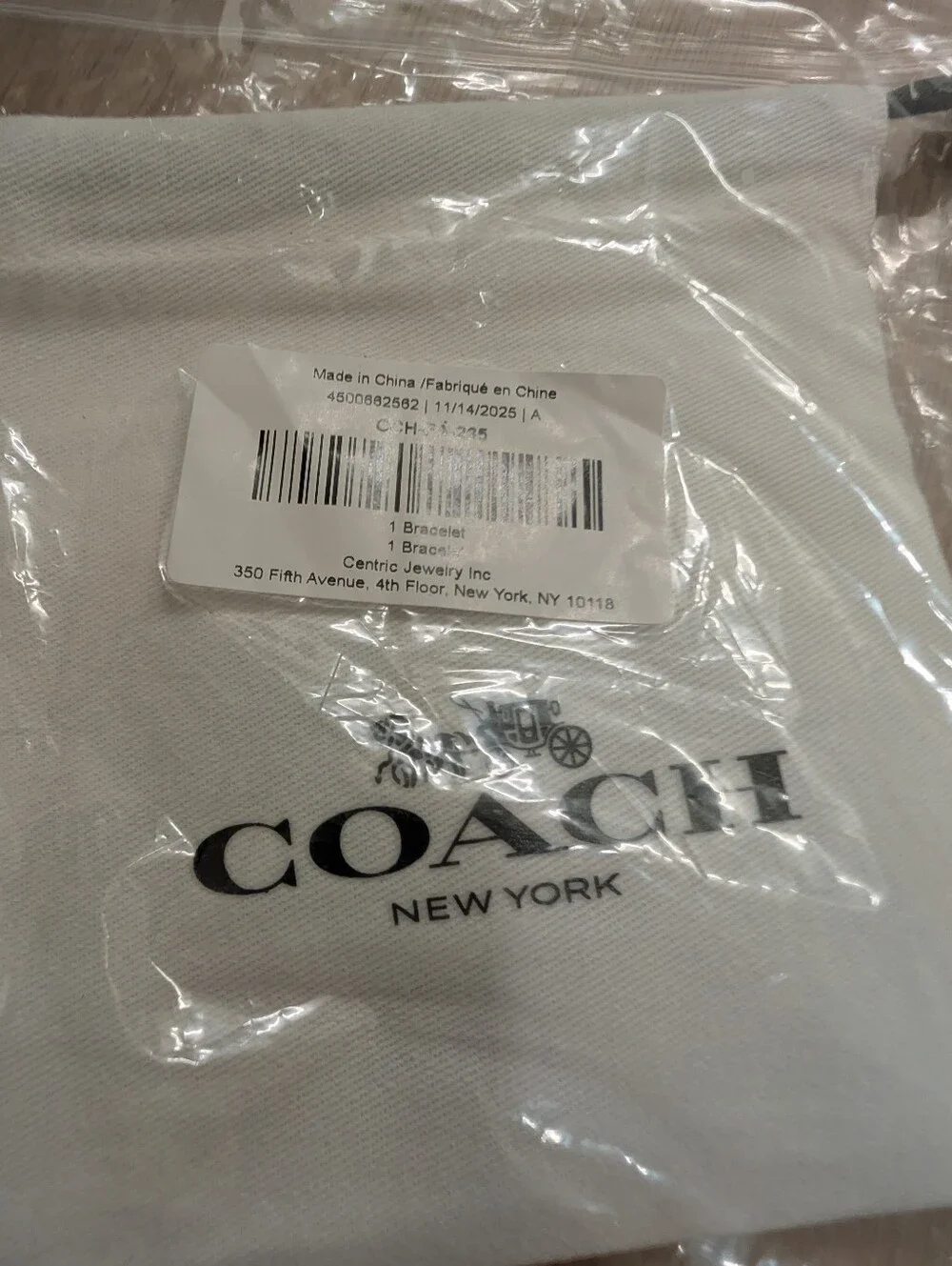 Coach Silver Tone Charm Bracelet FabFitFun Exclusive Adjustable Chain NWT